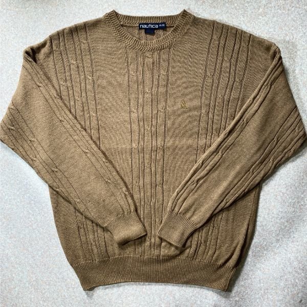 NAUTICA XXL キャメル コットンニット L S - ニット