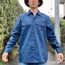 画像16: 「Dickies(ディッキーズ)」90s T/Cツイル 65/35 USA製 ネイビー ワークシャツ (16)