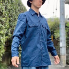 画像17: 「Dickies(ディッキーズ)」90s T/Cツイル 65/35 USA製 ネイビー ワークシャツ (17)