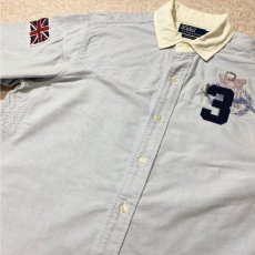 画像15: 「Polo RALPH LAUREN(ポロ ラルフローレン)」カスタムフィット ナンバリング イギリスワッペン ブルー オックスフォード シャツ (15)