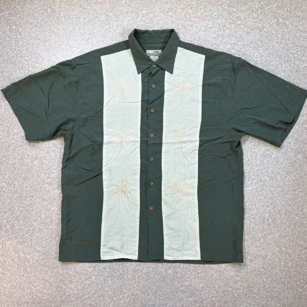 「Bamboo Cay(バンブーケイ)」パームツリー刺繍 オープンカラーシャツ 開襟シャツ キューバシャツ