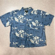 画像1: 「Eddie Bauer(エディー バウアー)」マップ柄 XL レギュラーカラー 半袖シャツ (1)