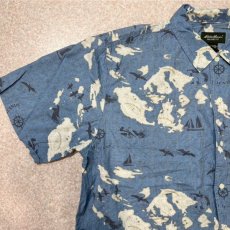 画像2: 「Eddie Bauer(エディー バウアー)」マップ柄 XL レギュラーカラー 半袖シャツ (2)