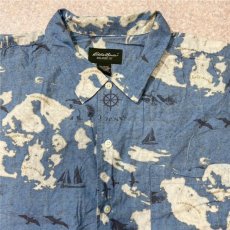 画像3: 「Eddie Bauer(エディー バウアー)」マップ柄 XL レギュラーカラー 半袖シャツ (3)