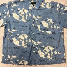 画像5: 「Eddie Bauer(エディー バウアー)」マップ柄 XL レギュラーカラー 半袖シャツ (5)