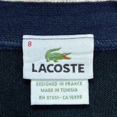 画像7: 「LACOSTE(ラコステ)」90s 8サイズ XLサイズ相当 ブラック×ネイビー コットン 2トーン ニット カーディガン (7)