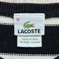 画像7: 「LACOSTE(ラコステ)」90s 38サイズ 白黒ボーダー コットン クルーネック ニット セーター (7)