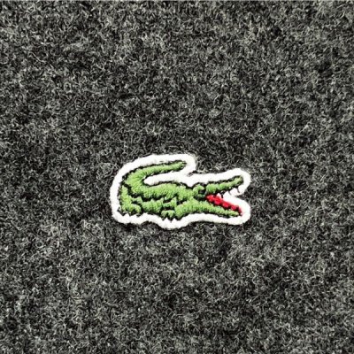 画像1: 「LACOSTE(ラコステ)」90s 6サイズ チャコールグレー ウール ウールマーク クルーネック ニット セーター