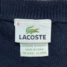 画像7: 「LACOSTE(ラコステ)」90s 8サイズ ネイビー ラグランスリーブ コットン Vネック ニット セーター (7)