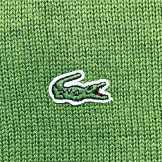 画像6: 「LACOSTE(ラコステ)」90s Lサイズ相当 グリーン コットン クルーネック ニット セーター (6)