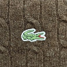 画像6: 「LACOSTE(ラコステ)」90s 5サイズ ブラウン コットンウール ケーブル クルーネック ニット セーター (6)