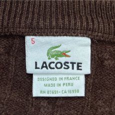 画像7: 「LACOSTE(ラコステ)」90s 5サイズ ブラウン コットンウール ケーブル クルーネック ニット セーター (7)