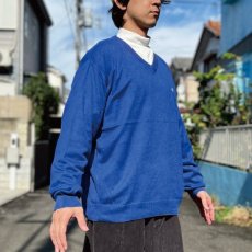 画像19: 「LACOSTE(ラコステ)」90s 6サイズ ブルー コットン Vネック ニット セーター (19)