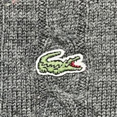 画像6: 「LACOSTE(ラコステ)」90s 00s 7サイズ グレー ウール ウールマーク ケーブル クルーネック ニット セーター (6)