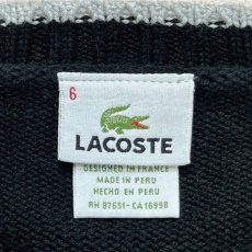 画像7: 「LACOSTE(ラコステ)」90s 6サイズ ブラック コットン Vネック ニット セーター (7)