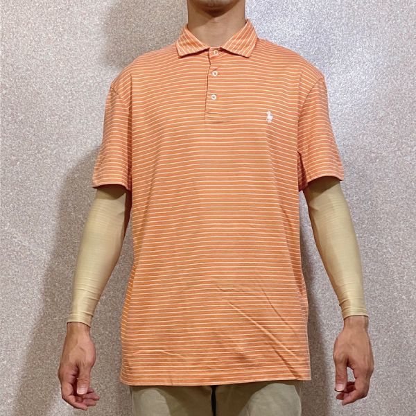 【新品・未使用】ポロラルフローレン 半袖ポロシャツ 橙色  ホースロゴメンズ