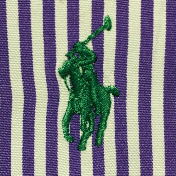 「RALPH LAUREN(ラルフローレン)」カスタムフィット 紫 ロンドンストライプ ボタンダウンシャツ